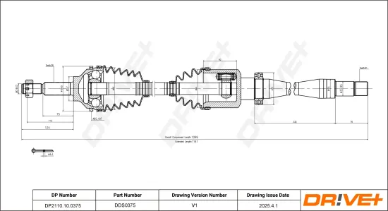 Antriebswelle Dr!ve+ DP2110.10.0375 Bild Antriebswelle Dr!ve+ DP2110.10.0375