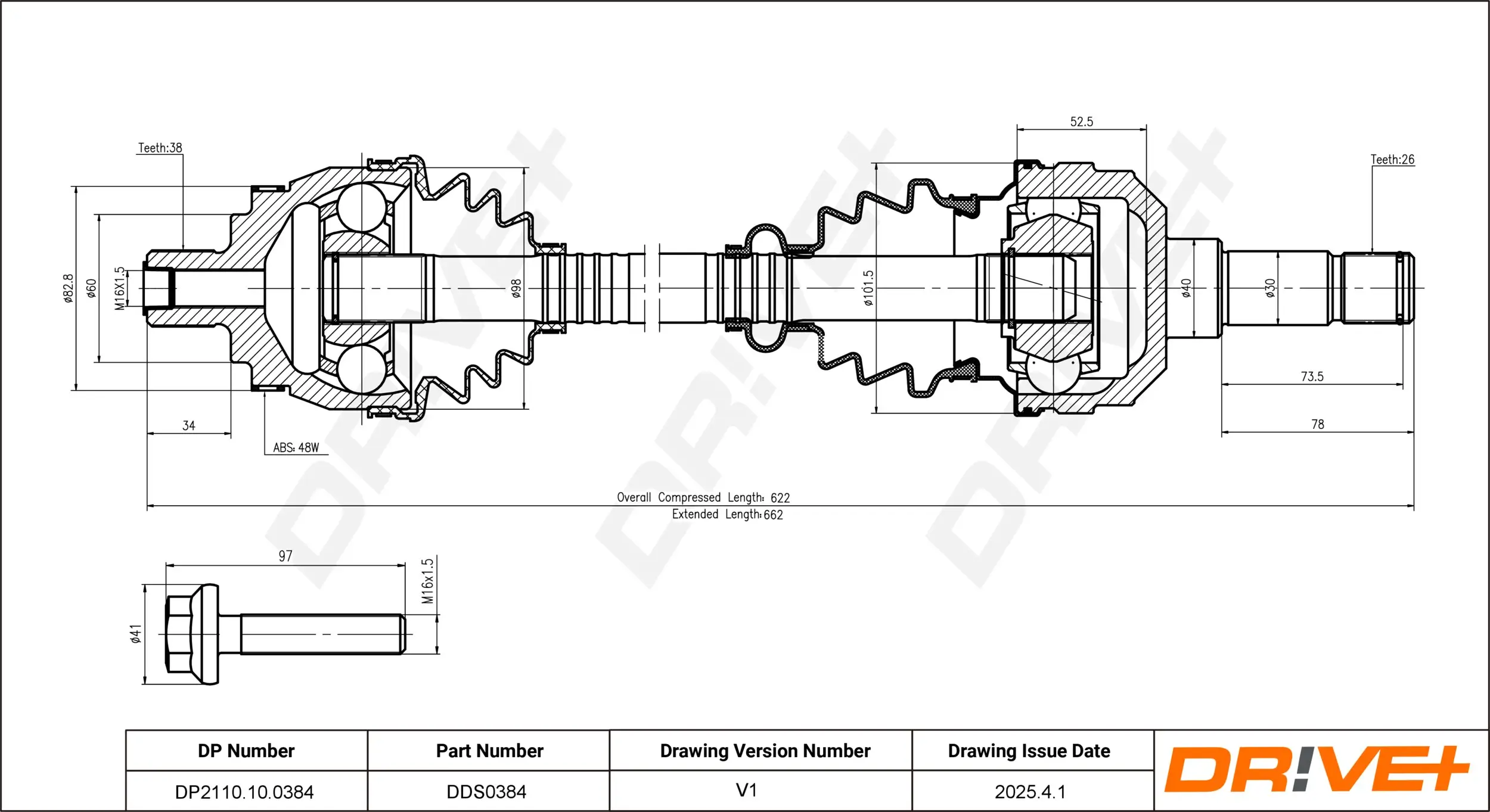 Antriebswelle Dr!ve+ DP2110.10.0384
