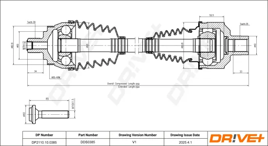 Antriebswelle Dr!ve+ DP2110.10.0385 Bild Antriebswelle Dr!ve+ DP2110.10.0385