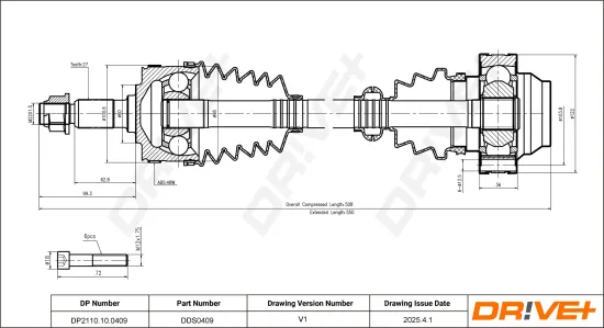 Antriebswelle Dr!ve+ DP2110.10.0409 Bild Antriebswelle Dr!ve+ DP2110.10.0409