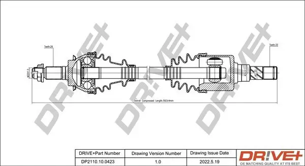 Antriebswelle Vorderachse links Dr!ve+ DP2110.10.0423