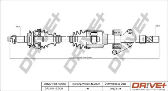 Antriebswelle Vorderachse rechts Dr!ve+ DP2110.10.0424 Bild Antriebswelle Vorderachse rechts Dr!ve+ DP2110.10.0424