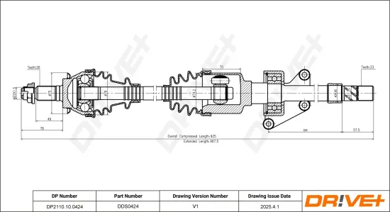 Antriebswelle Vorderachse rechts Dr!ve+ DP2110.10.0424 Bild Antriebswelle Vorderachse rechts Dr!ve+ DP2110.10.0424