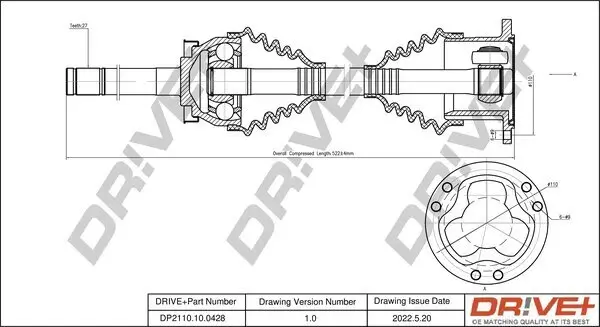 Antriebswelle Dr!ve+ DP2110.10.0428