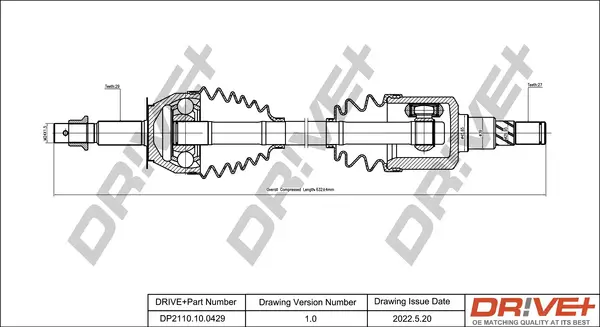 Antriebswelle Vorderachse links Vorderachse rechts Dr!ve+ DP2110.10.0429
