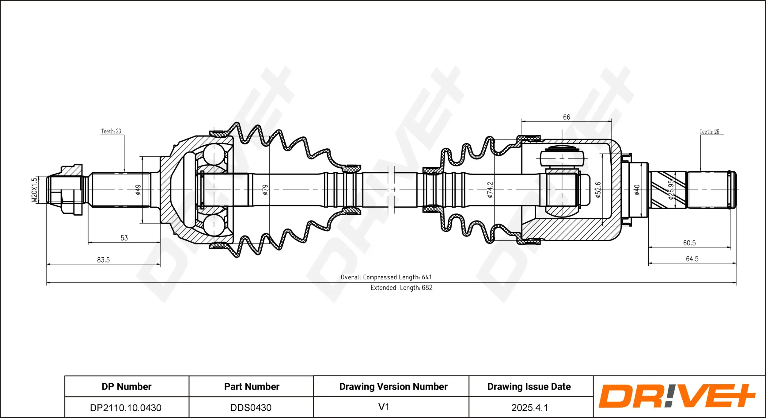 Antriebswelle Vorderachse links Dr!ve+ DP2110.10.0430