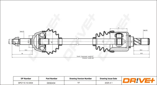 Antriebswelle Vorderachse links Dr!ve+ DP2110.10.0434 Bild Antriebswelle Vorderachse links Dr!ve+ DP2110.10.0434