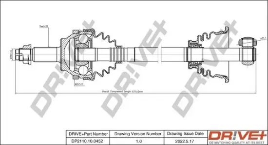 Antriebswelle Dr!ve+ DP2110.10.0452 Bild Antriebswelle Dr!ve+ DP2110.10.0452