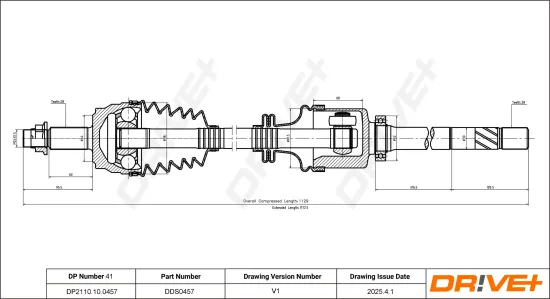 Antriebswelle Vorderachse rechts Dr!ve+ DP2110.10.0457 Bild Antriebswelle Vorderachse rechts Dr!ve+ DP2110.10.0457