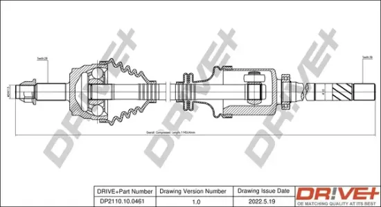 Antriebswelle Vorderachse rechts Dr!ve+ DP2110.10.0461 Bild Antriebswelle Vorderachse rechts Dr!ve+ DP2110.10.0461