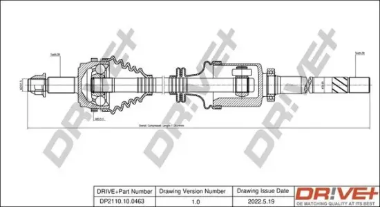 Antriebswelle Dr!ve+ DP2110.10.0463 Bild Antriebswelle Dr!ve+ DP2110.10.0463