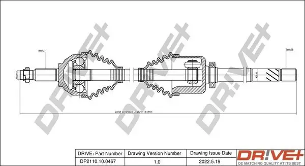Antriebswelle Vorderachse rechts Dr!ve+ DP2110.10.0467