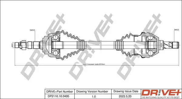 Antriebswelle Vorderachse links Dr!ve+ DP2110.10.0495