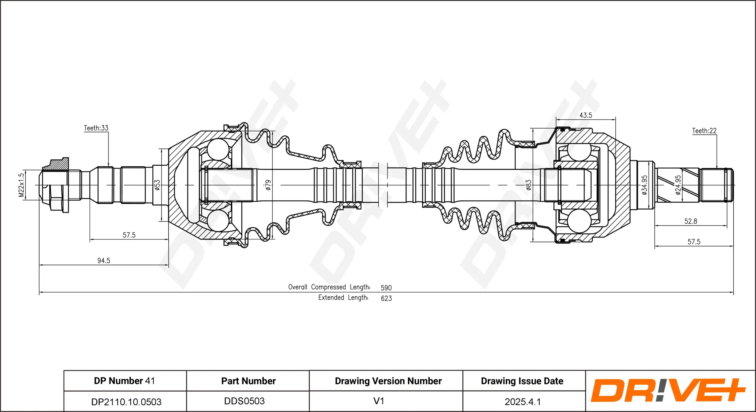 Antriebswelle Dr!ve+ DP2110.10.0503