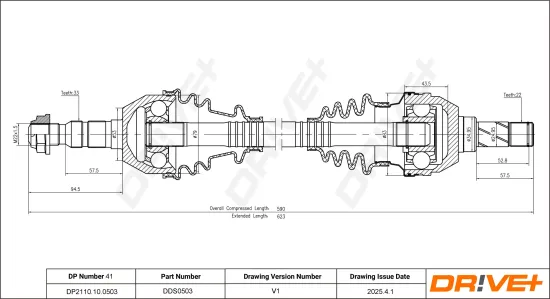 Antriebswelle Dr!ve+ DP2110.10.0503 Bild Antriebswelle Dr!ve+ DP2110.10.0503