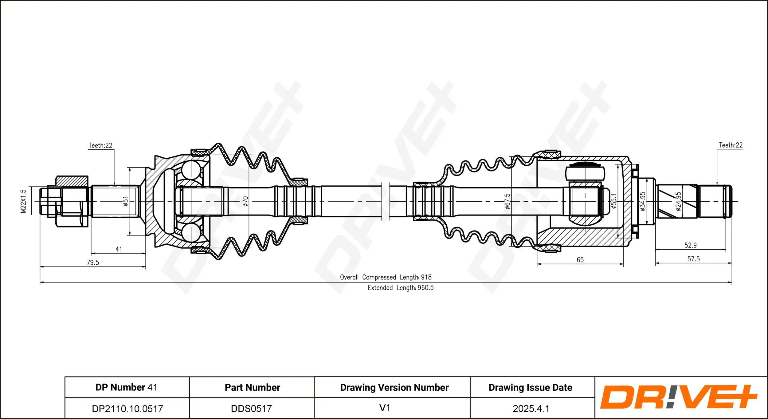 Antriebswelle Dr!ve+ DP2110.10.0517