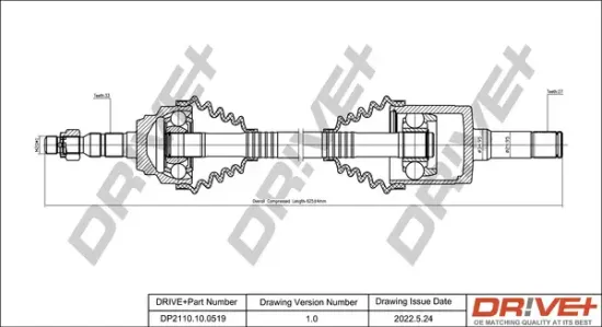 Antriebswelle Vorderachse rechts Dr!ve+ DP2110.10.0519 Bild Antriebswelle Vorderachse rechts Dr!ve+ DP2110.10.0519