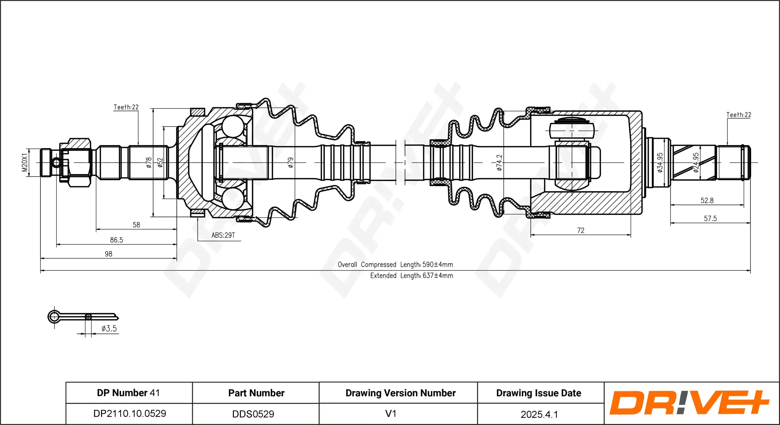 Antriebswelle Dr!ve+ DP2110.10.0529