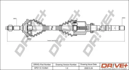 Antriebswelle Vorderachse rechts Dr!ve+ DP2110.10.0541 Bild Antriebswelle Vorderachse rechts Dr!ve+ DP2110.10.0541