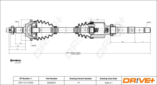 Antriebswelle Vorderachse rechts Dr!ve+ DP2110.10.0545 Bild Antriebswelle Vorderachse rechts Dr!ve+ DP2110.10.0545