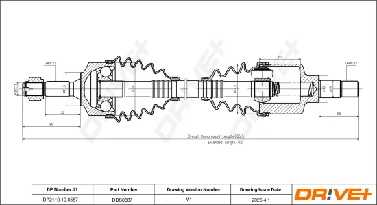 Antriebswelle Dr!ve+ DP2110.10.0587 Bild Antriebswelle Dr!ve+ DP2110.10.0587