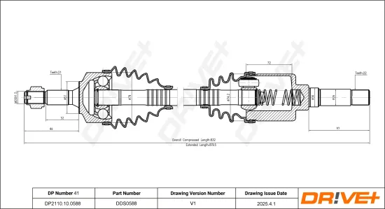 Antriebswelle Dr!ve+ DP2110.10.0588 Bild Antriebswelle Dr!ve+ DP2110.10.0588