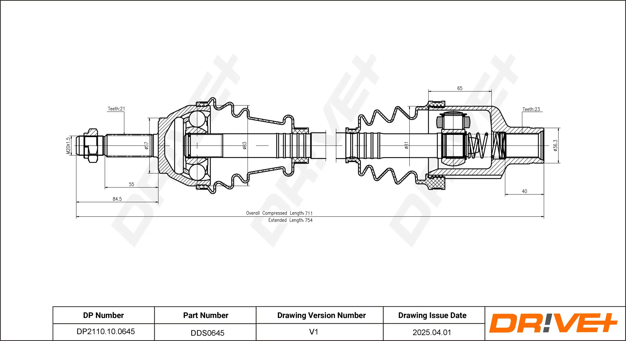 Antriebswelle Dr!ve+ DP2110.10.0645