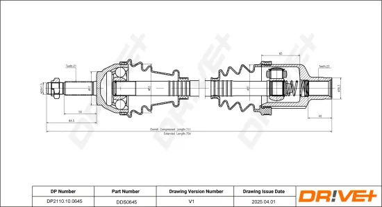 Antriebswelle Dr!ve+ DP2110.10.0645 Bild Antriebswelle Dr!ve+ DP2110.10.0645