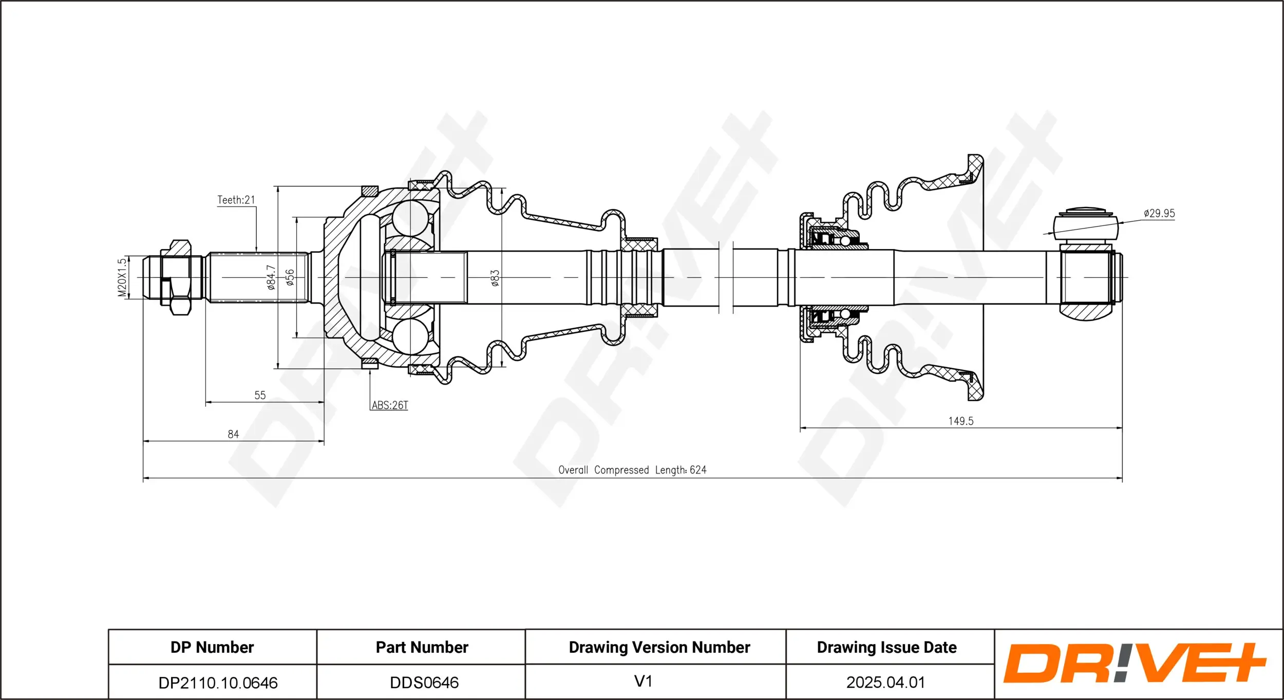 Antriebswelle Dr!ve+ DP2110.10.0646