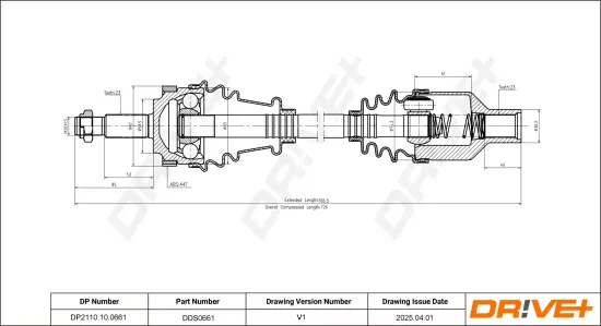 Antriebswelle Vorderachse rechts Dr!ve+ DP2110.10.0661 Bild Antriebswelle Vorderachse rechts Dr!ve+ DP2110.10.0661