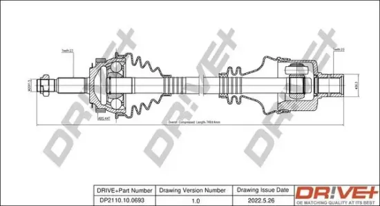 Antriebswelle Vorderachse rechts Dr!ve+ DP2110.10.0693 Bild Antriebswelle Vorderachse rechts Dr!ve+ DP2110.10.0693