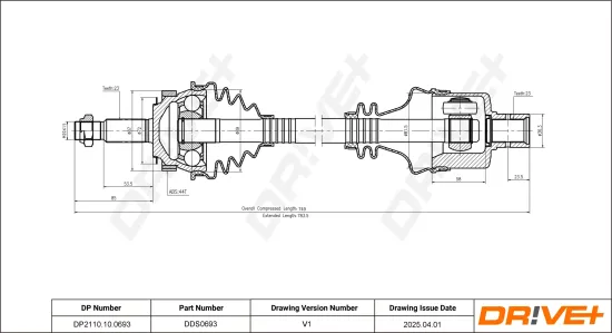 Antriebswelle Vorderachse rechts Dr!ve+ DP2110.10.0693 Bild Antriebswelle Vorderachse rechts Dr!ve+ DP2110.10.0693