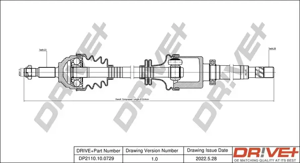 Antriebswelle Vorderachse rechts Dr!ve+ DP2110.10.0729