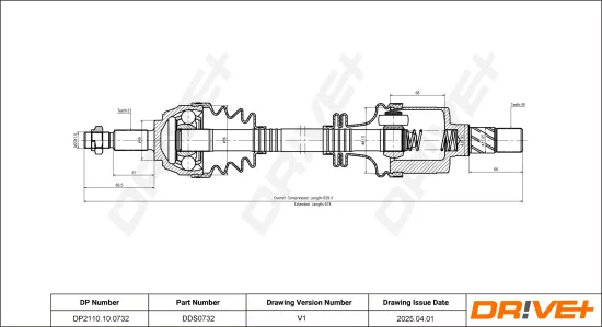 Antriebswelle Vorderachse links Dr!ve+ DP2110.10.0732 Bild Antriebswelle Vorderachse links Dr!ve+ DP2110.10.0732