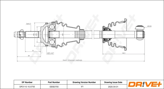 Antriebswelle Dr!ve+ DP2110.10.0755 Bild Antriebswelle Dr!ve+ DP2110.10.0755