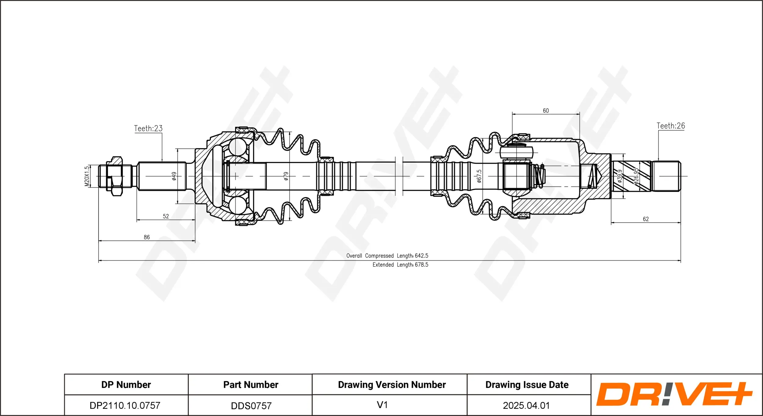 Antriebswelle Dr!ve+ DP2110.10.0757