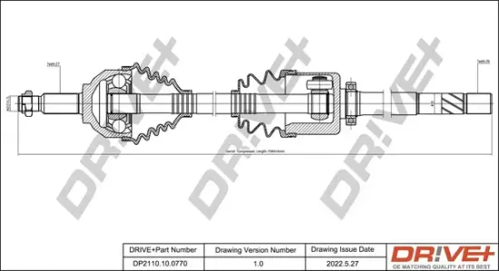 Antriebswelle Vorderachse rechts Dr!ve+ DP2110.10.0770 Bild Antriebswelle Vorderachse rechts Dr!ve+ DP2110.10.0770
