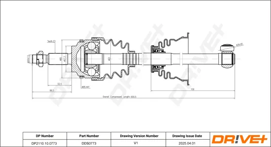 Antriebswelle Dr!ve+ DP2110.10.0773 Bild Antriebswelle Dr!ve+ DP2110.10.0773