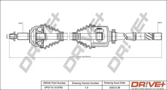 Antriebswelle Vorderachse rechts Dr!ve+ DP2110.10.0782 Bild Antriebswelle Vorderachse rechts Dr!ve+ DP2110.10.0782