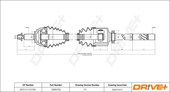 Antriebswelle Vorderachse rechts Dr!ve+ DP2110.10.0782 Bild Antriebswelle Vorderachse rechts Dr!ve+ DP2110.10.0782