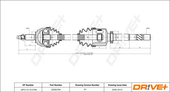 Antriebswelle Vorderachse rechts Dr!ve+ DP2110.10.0784 Bild Antriebswelle Vorderachse rechts Dr!ve+ DP2110.10.0784