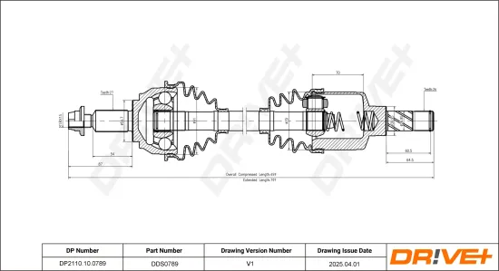 Antriebswelle Vorderachse links DR!VE+ DP2110.10.0789 Bild Antriebswelle Vorderachse links DR!VE+ DP2110.10.0789