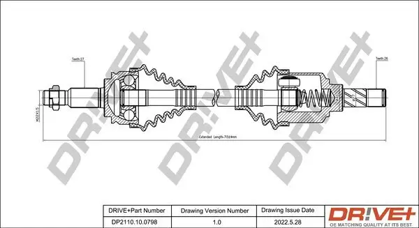 Antriebswelle Dr!ve+ DP2110.10.0798 Bild Antriebswelle Dr!ve+ DP2110.10.0798