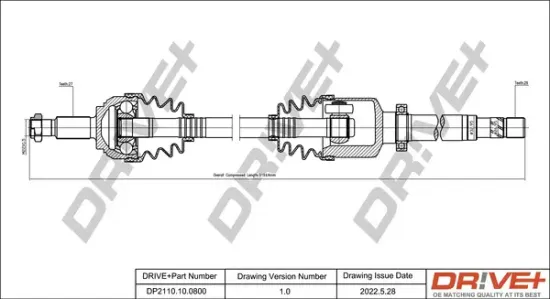 Antriebswelle Vorderachse rechts Dr!ve+ DP2110.10.0800 Bild Antriebswelle Vorderachse rechts Dr!ve+ DP2110.10.0800