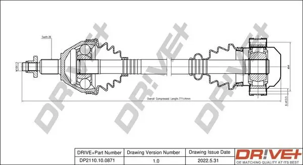 Antriebswelle Dr!ve+ DP2110.10.0871 Bild Antriebswelle Dr!ve+ DP2110.10.0871