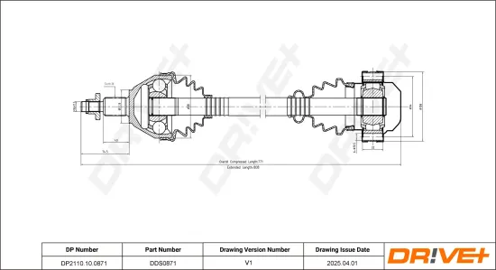 Antriebswelle Vorderachse rechts Dr!ve+ DP2110.10.0871 Bild Antriebswelle Vorderachse rechts Dr!ve+ DP2110.10.0871