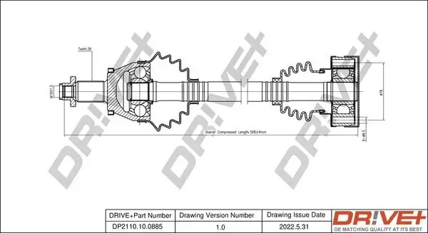 Antriebswelle Dr!ve+ DP2110.10.0885 Bild Antriebswelle Dr!ve+ DP2110.10.0885