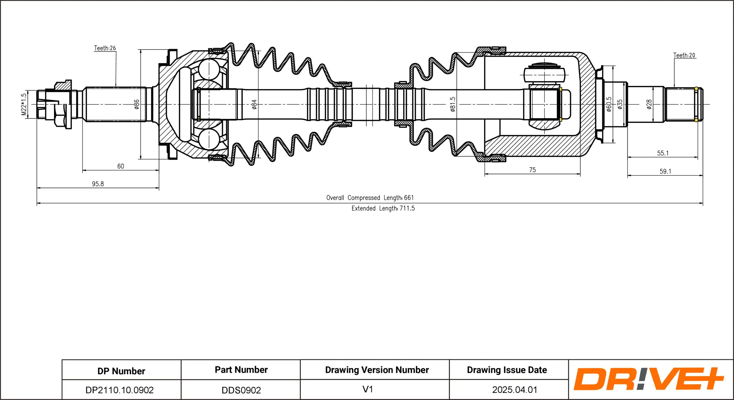 Antriebswelle Dr!ve+ DP2110.10.0902