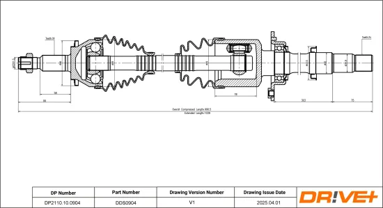 Antriebswelle Vorderachse rechts Dr!ve+ DP2110.10.0904 Bild Antriebswelle Vorderachse rechts Dr!ve+ DP2110.10.0904