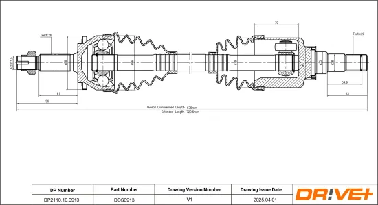 Antriebswelle Vorderachse links Dr!ve+ DP2110.10.0913 Bild Antriebswelle Vorderachse links Dr!ve+ DP2110.10.0913